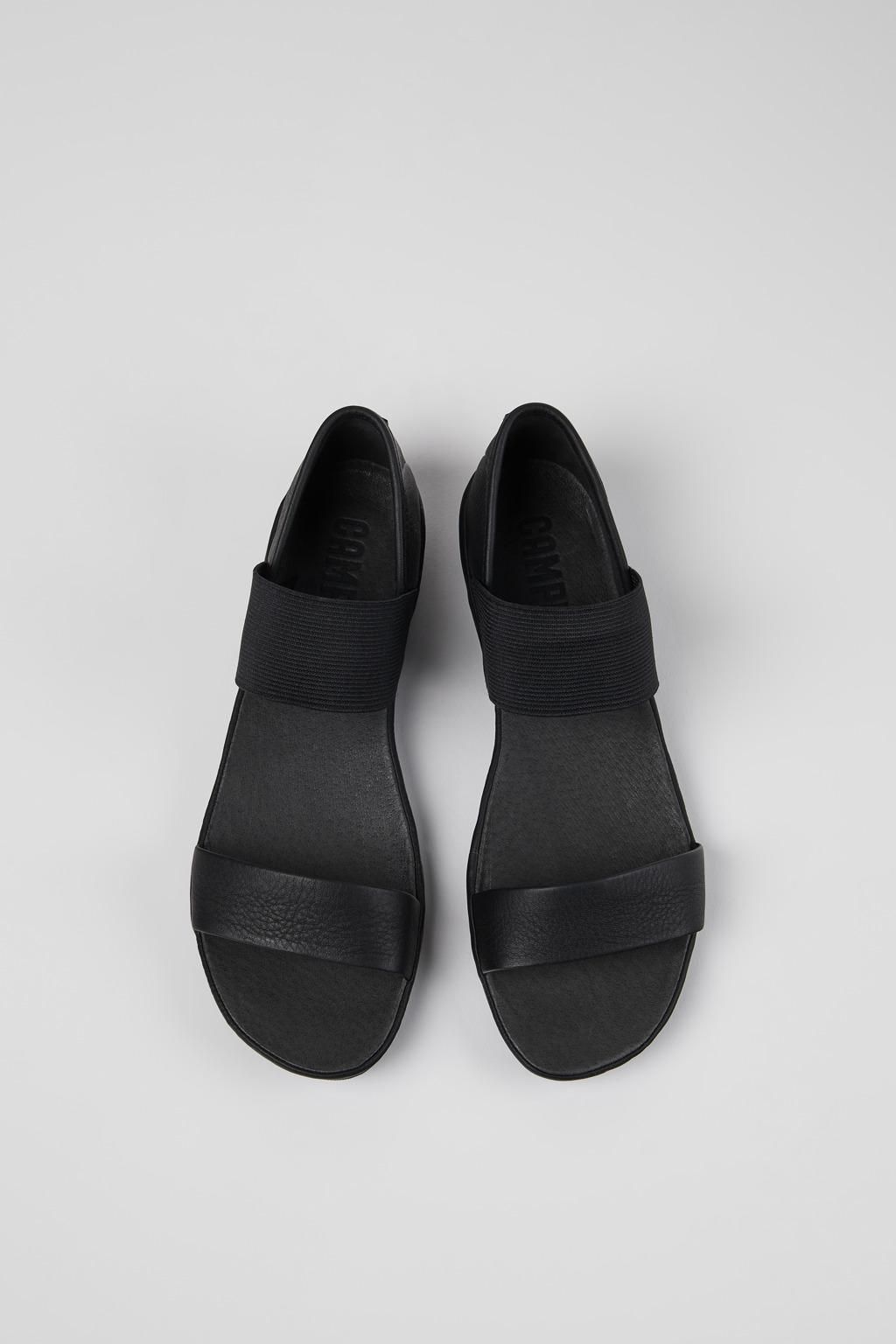 캠퍼 미니멀 블랙 레더 스트랩샌들 21735-086 BLACK - 상세 이미지 4