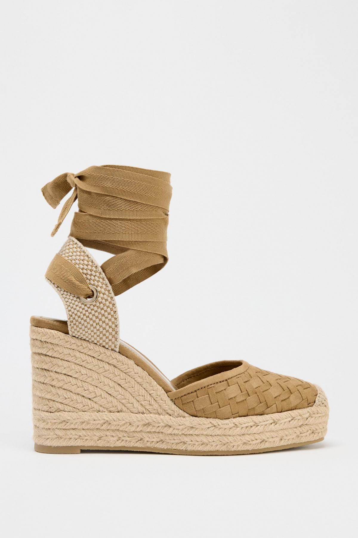 자라 에스파드류 브레이디드 바디 웨지 샌들 2300/610 SAND BROWN - 메인 이미지