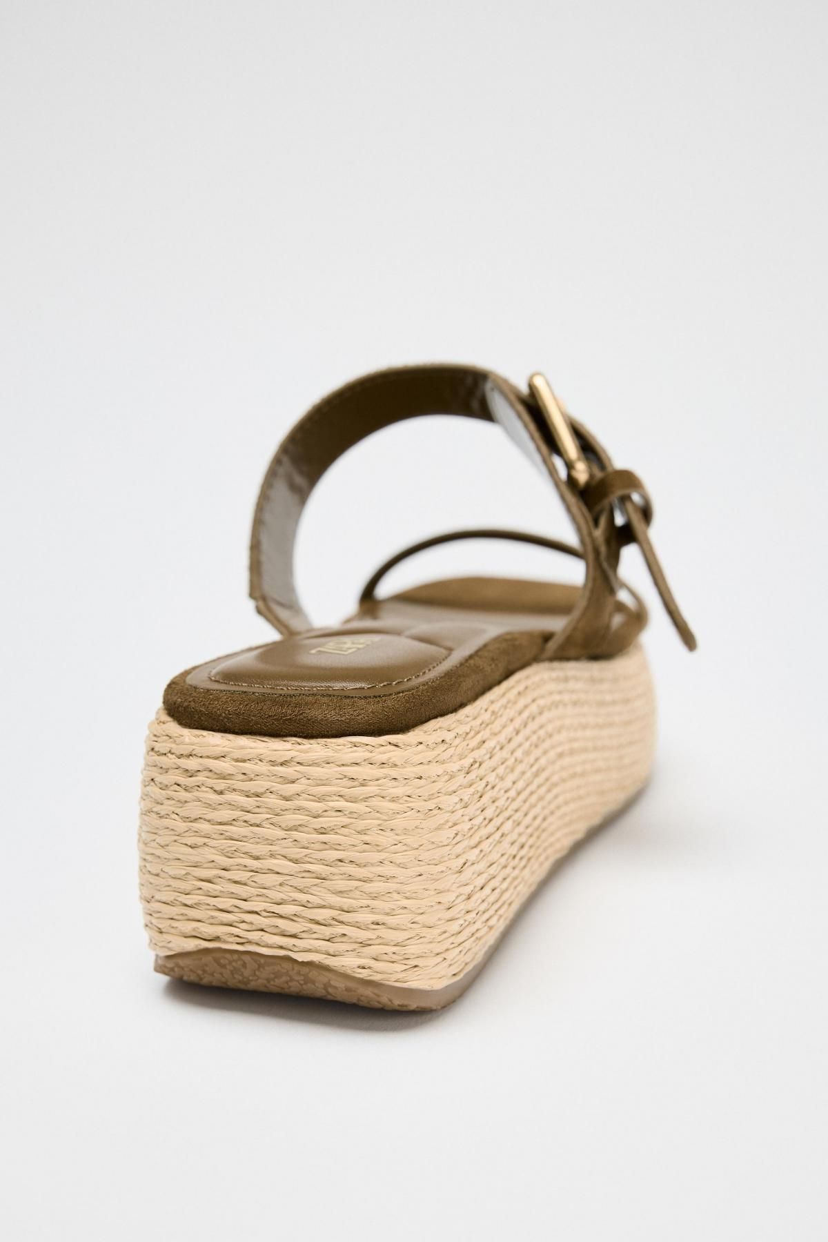 자라 라피아 플랫폼 스트랩 샌들 2352/610 KHAKI GREEN - 상세 이미지 5