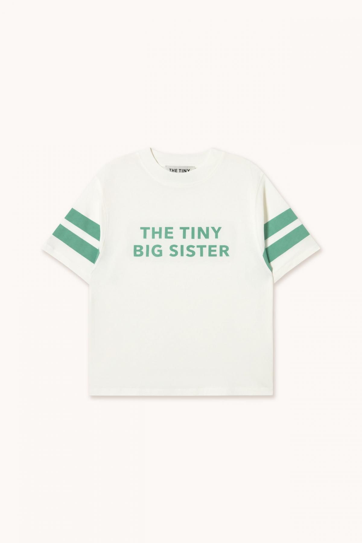 타이니코튼 베이직 레터링 VARSITY 반팔 티셔츠 SS25-725R56 BLANCO ROTO/VERDE ESMERALDA - 상품 이미지