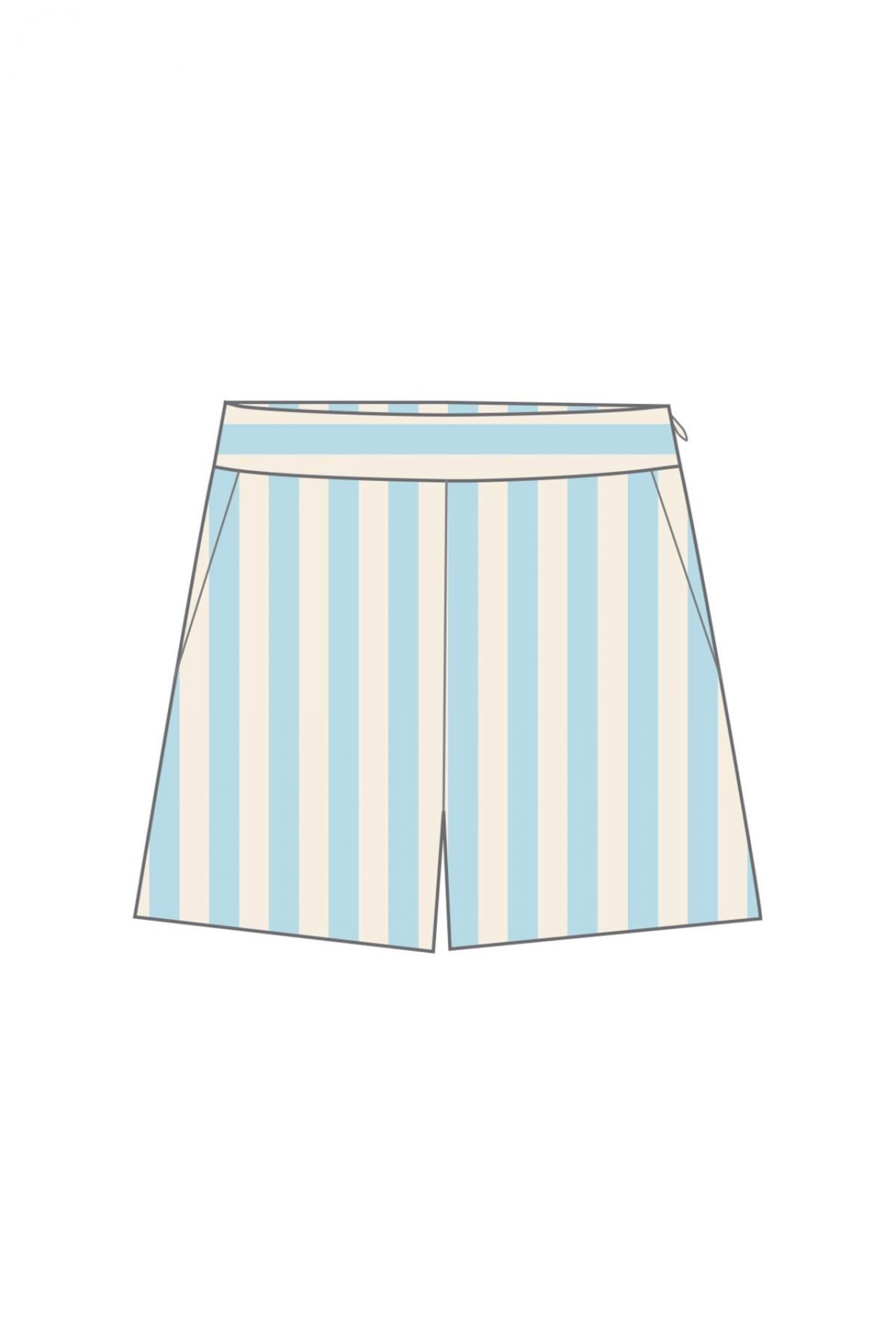타이니코튼 스트라이프 미니 쇼츠 SS25-716R32 BLANCO ROTO/AZUL CELESTE - 상세 이미지 2
