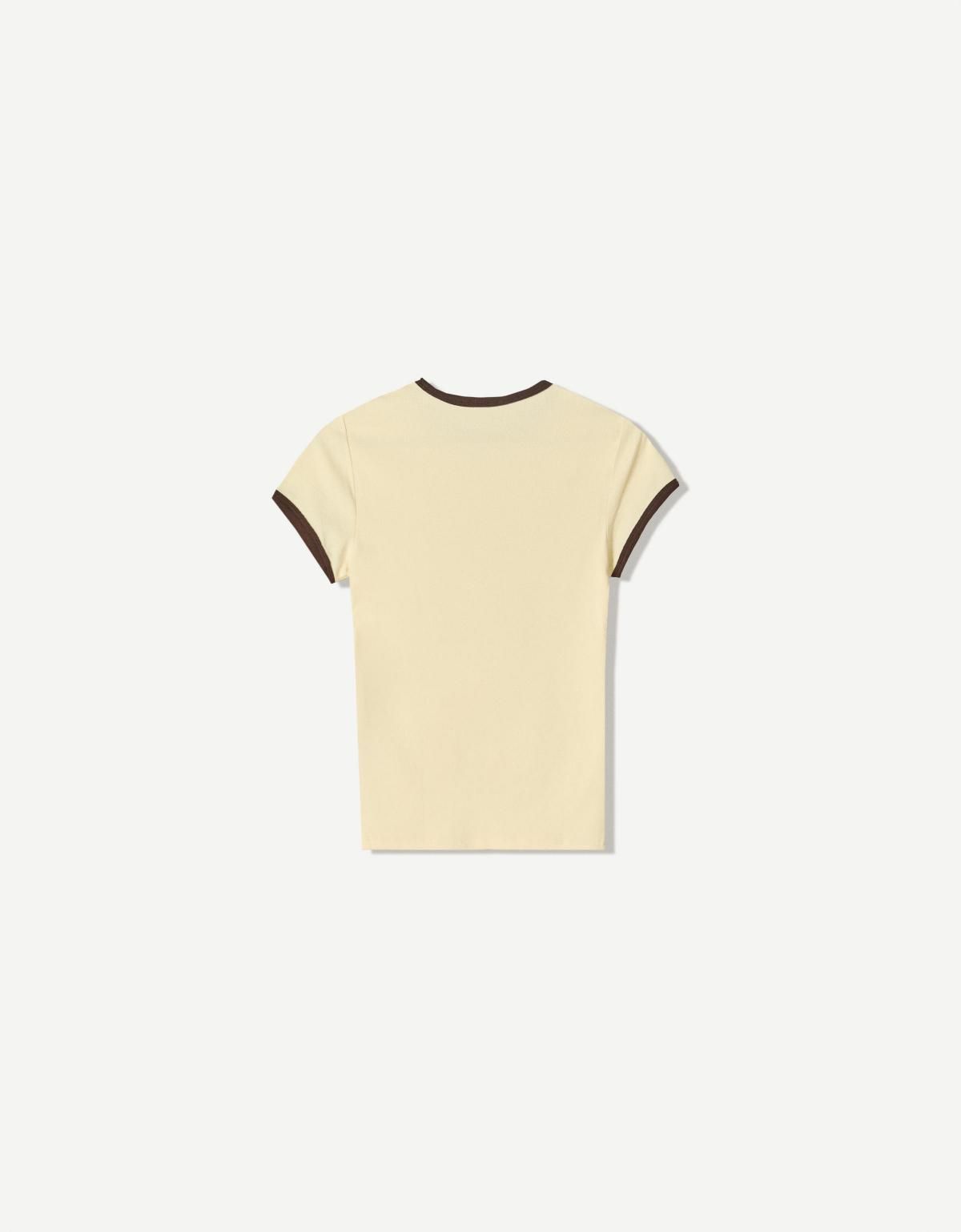 버쉬카 컨트라스트 포인트 반팔 티셔츠 7541/152 YELLOW - 상세 이미지 2