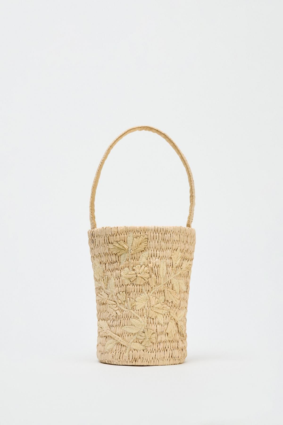 자라 브레이드 디자인 라탄 버킷백 6014/610 LIGHT BEIGE