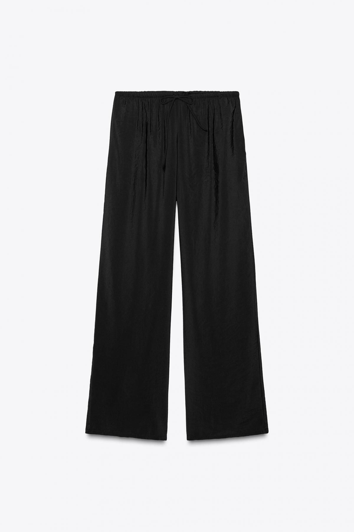 자라 플루이드 와이드 밴딩팬츠 3067/450 BLACK - 메인 이미지