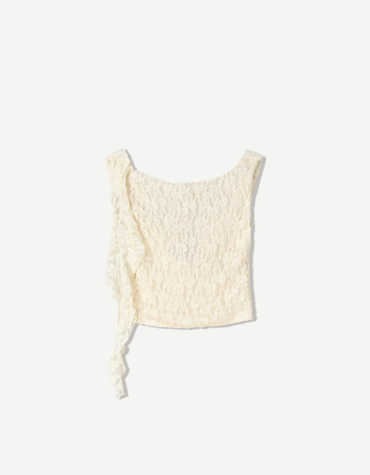 버쉬카 블론드 레이스 러플 탑 3761/187 CREAM - 메인 이미지
