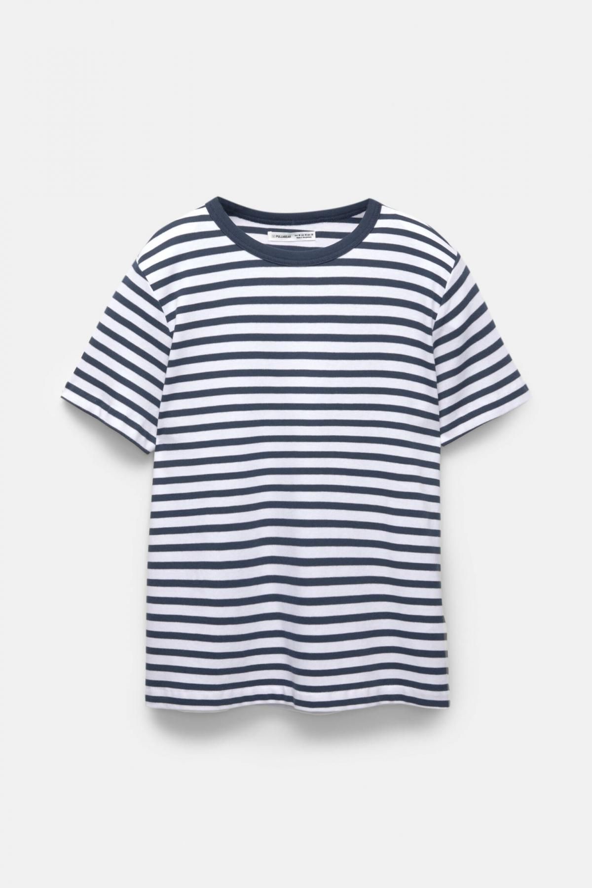 풀앤베어 스트라이프 베이직 라운드넥 반팔 티셔츠 3245/317 STRIPED - 상품 이미지