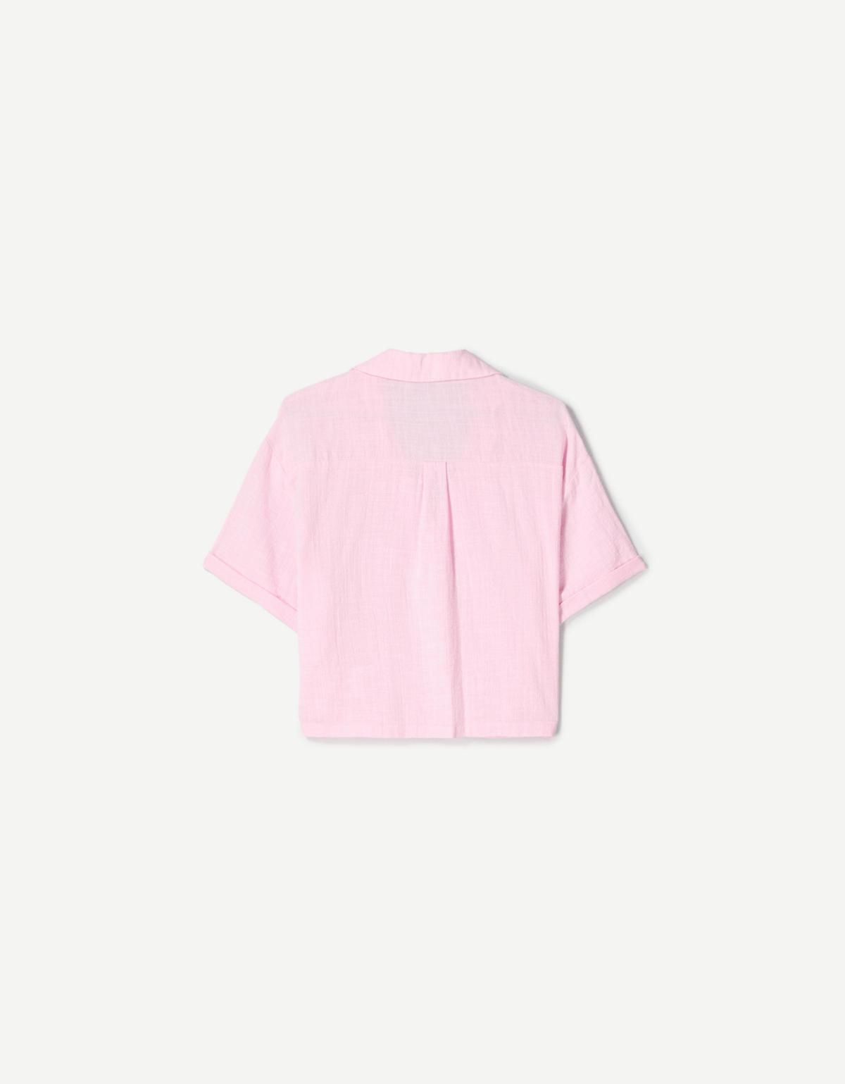 버쉬카 텍스처 러스틱 반팔 셔츠 1152/335 PINK - 상세 이미지 2
