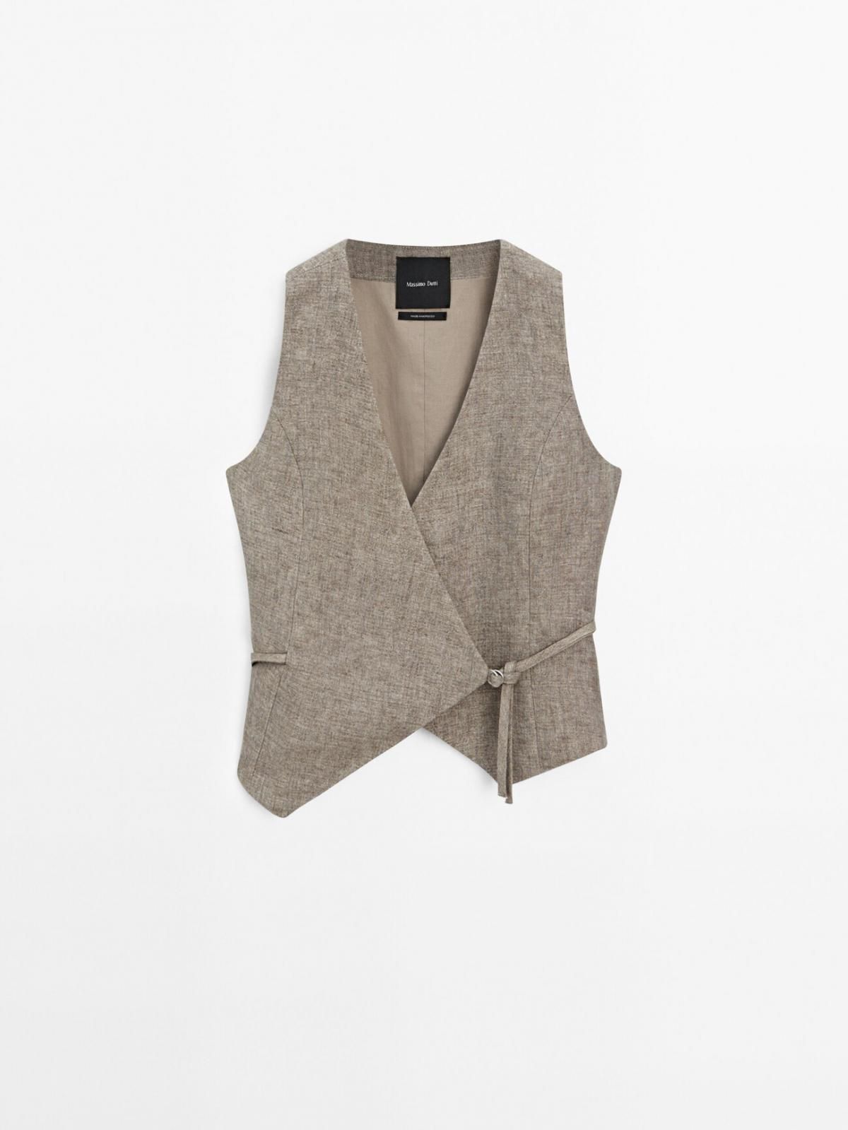 마시모두띠 린넨 더블브레스트 크로스 베스트 6003/665 BEIGE - 상품 이미지