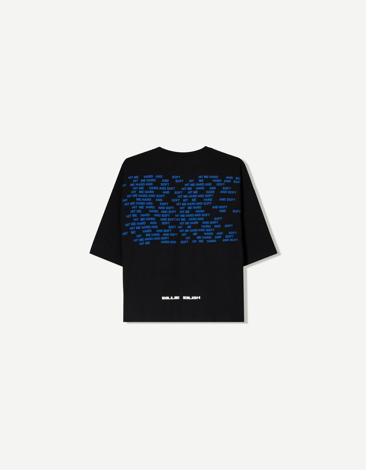 버쉬카 반팔 Billie Eilish 프린트 티셔츠 2431/160 BLACK - 상세 이미지 2