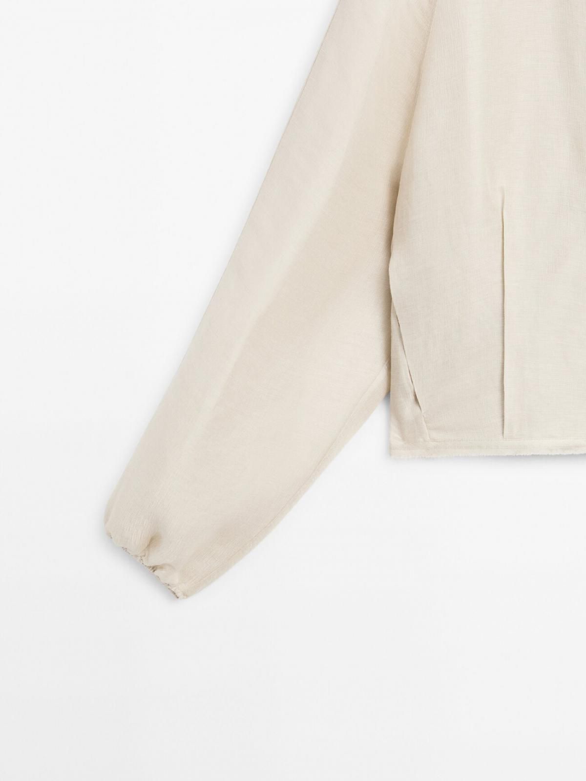 마시모두띠 프레이드 린넨 실크 테크니컬 봄버 재킷 6761/201 BEIGE 이미지 8