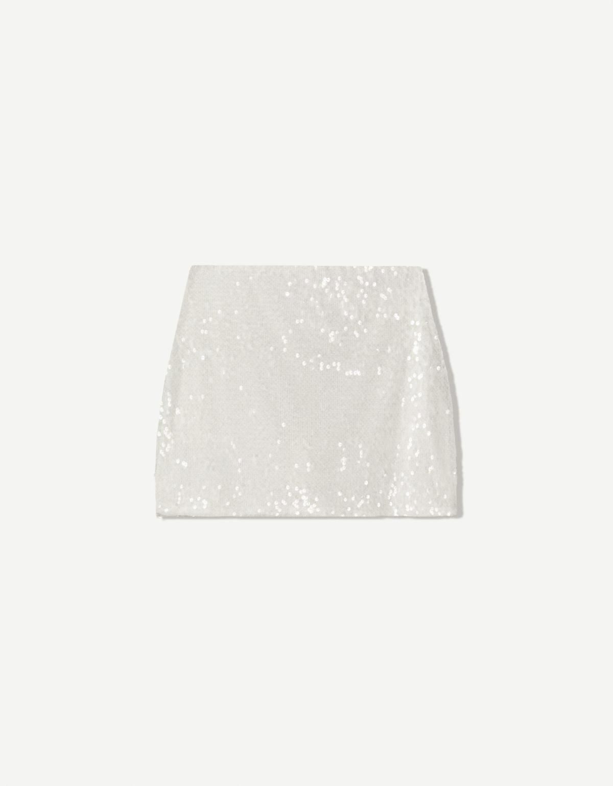 버쉬카 글리터 시퀸 미니 스커트 6075/662 WHITE - 메인 이미지