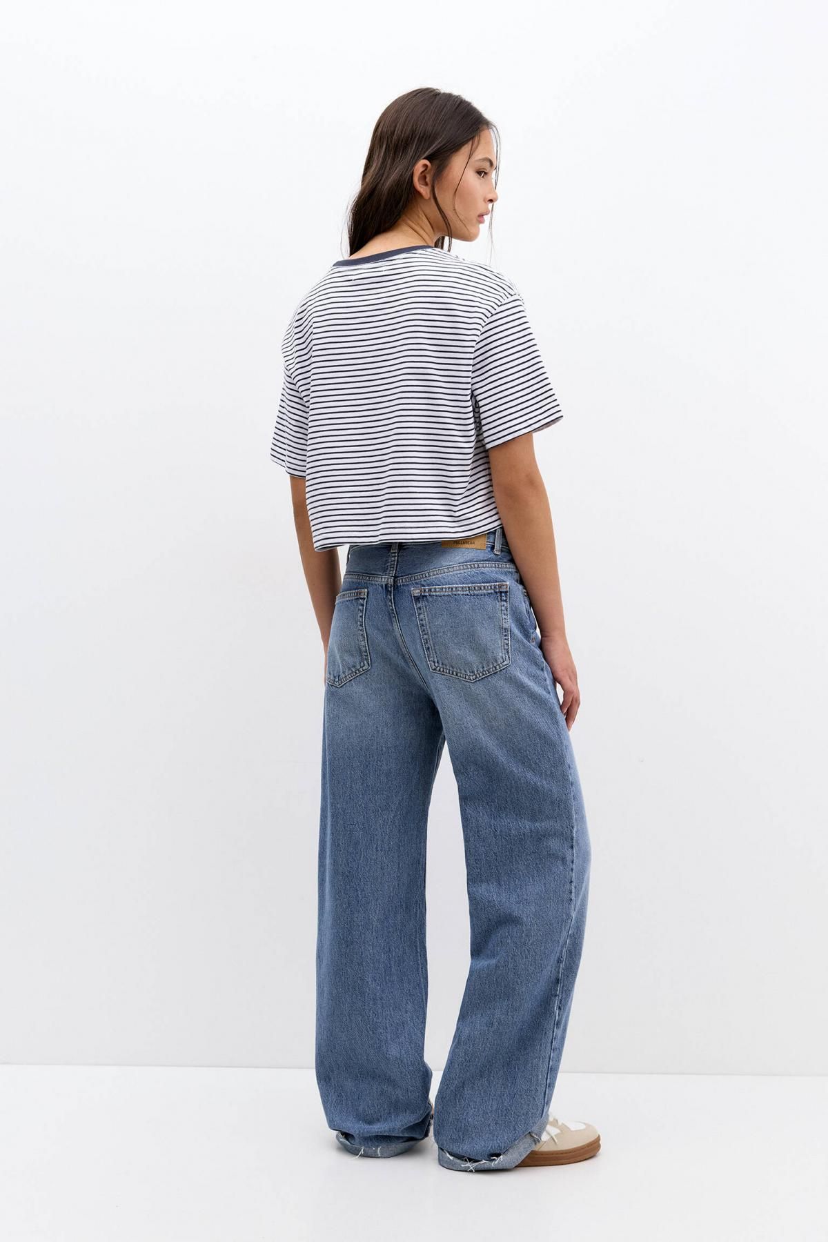 풀앤베어 스트라이프 크롭 반팔 티셔츠 3245/390 STRIPED - 상세 이미지 4