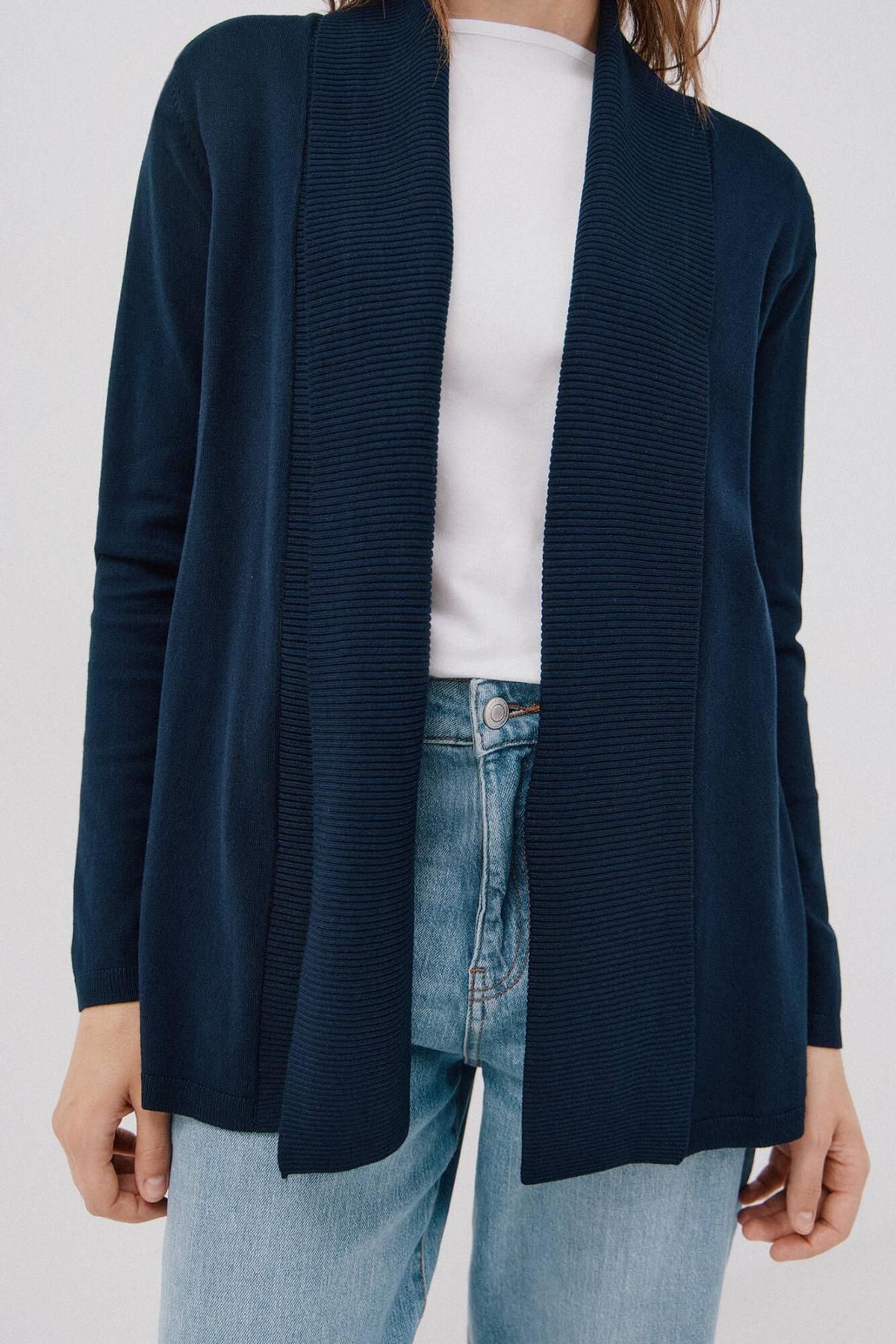 꼬르떼피엘 베이직 니트 오픈 카디건 숄카라 6242648 AZUL MARINO - 상세 이미지 2