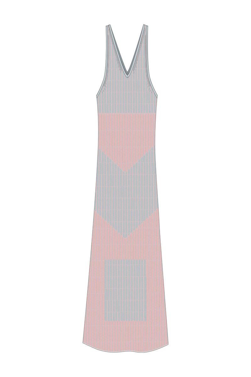 타이니코튼 플리츠 멀티컬러 컬러블록 미디 스커트 SS25-769R77 AZUL/ROSA - 상세 이미지 3