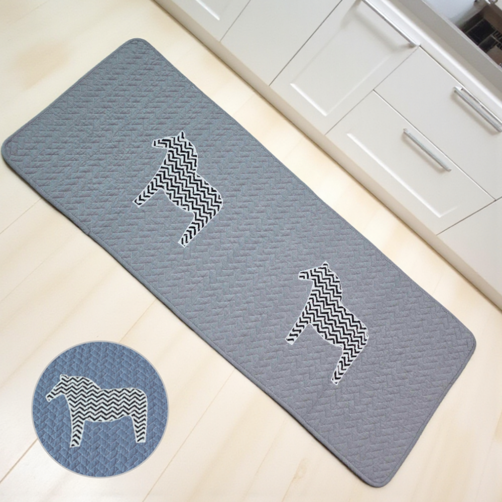 홈집합 고급 퀼트 면 미끄럼방지 빨아쓰는 주방 화장실 베란다 발매트 그레이, 50x130cm