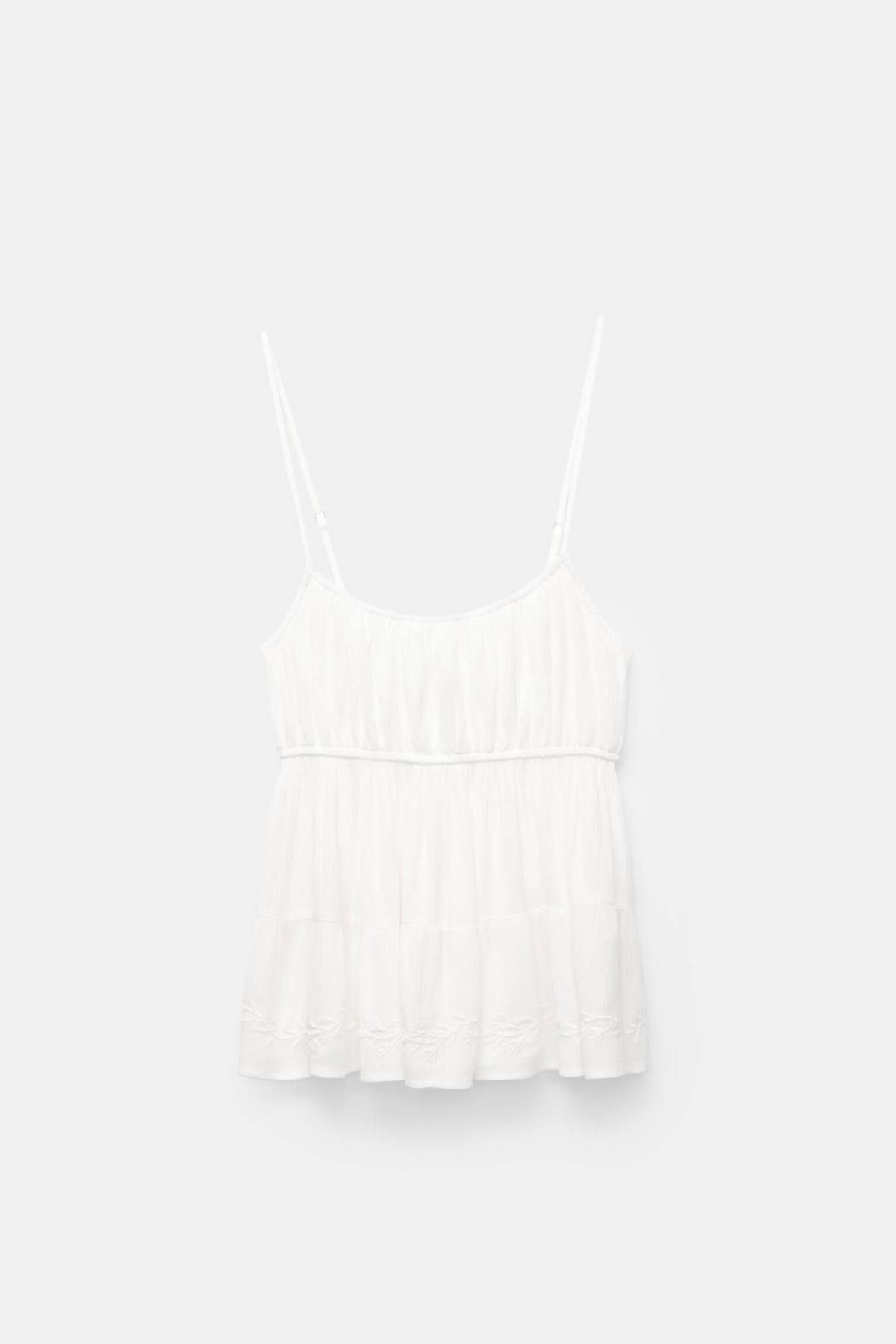 풀앤베어 러스틱 자수 민소매 블라우스 화이트 3474/354 WHITE - 상품 이미지