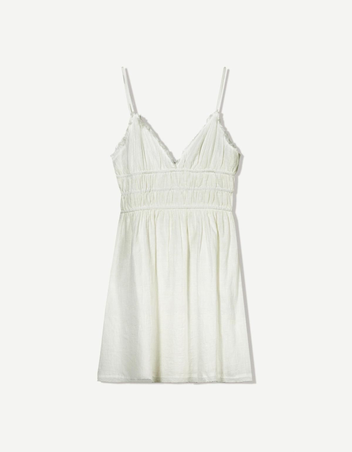 버쉬카 러플 러스틱 미니 원피스 0740/207 WHITE - 상세 이미지 5