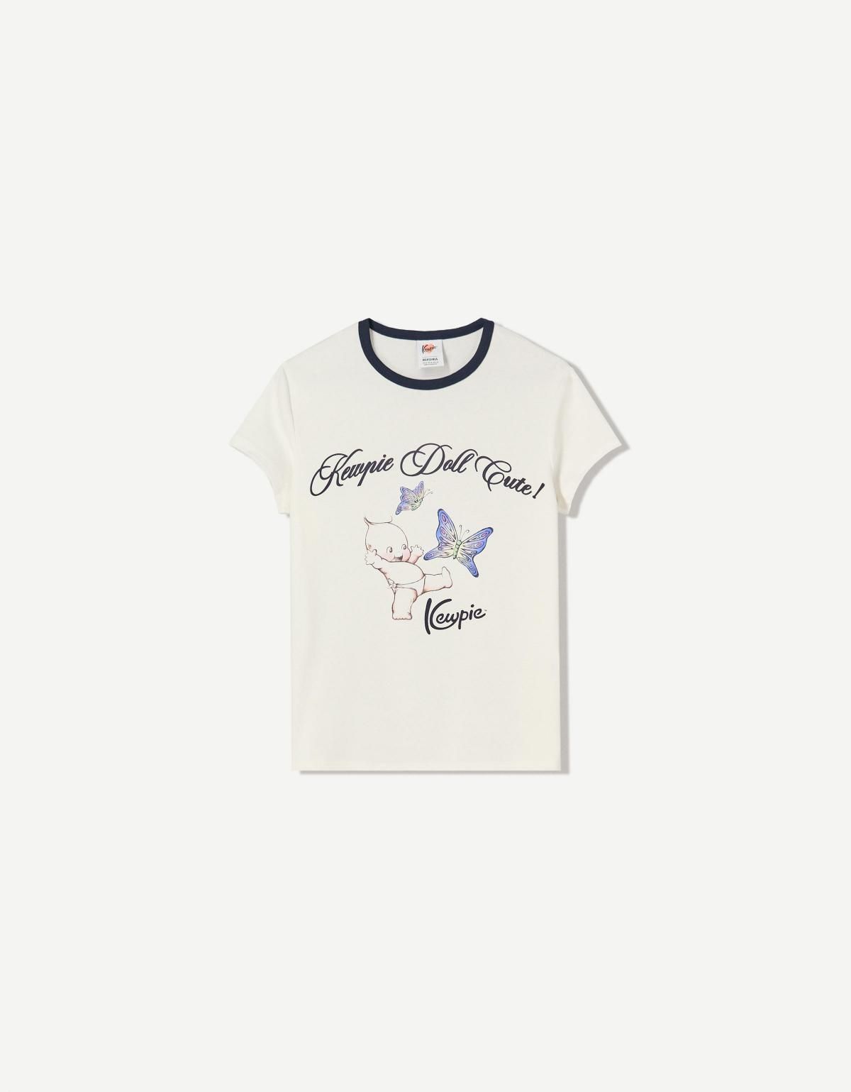 버쉬카 프린트 캐주얼 반팔 티셔츠 7588/167 WHITE - 상품 이미지