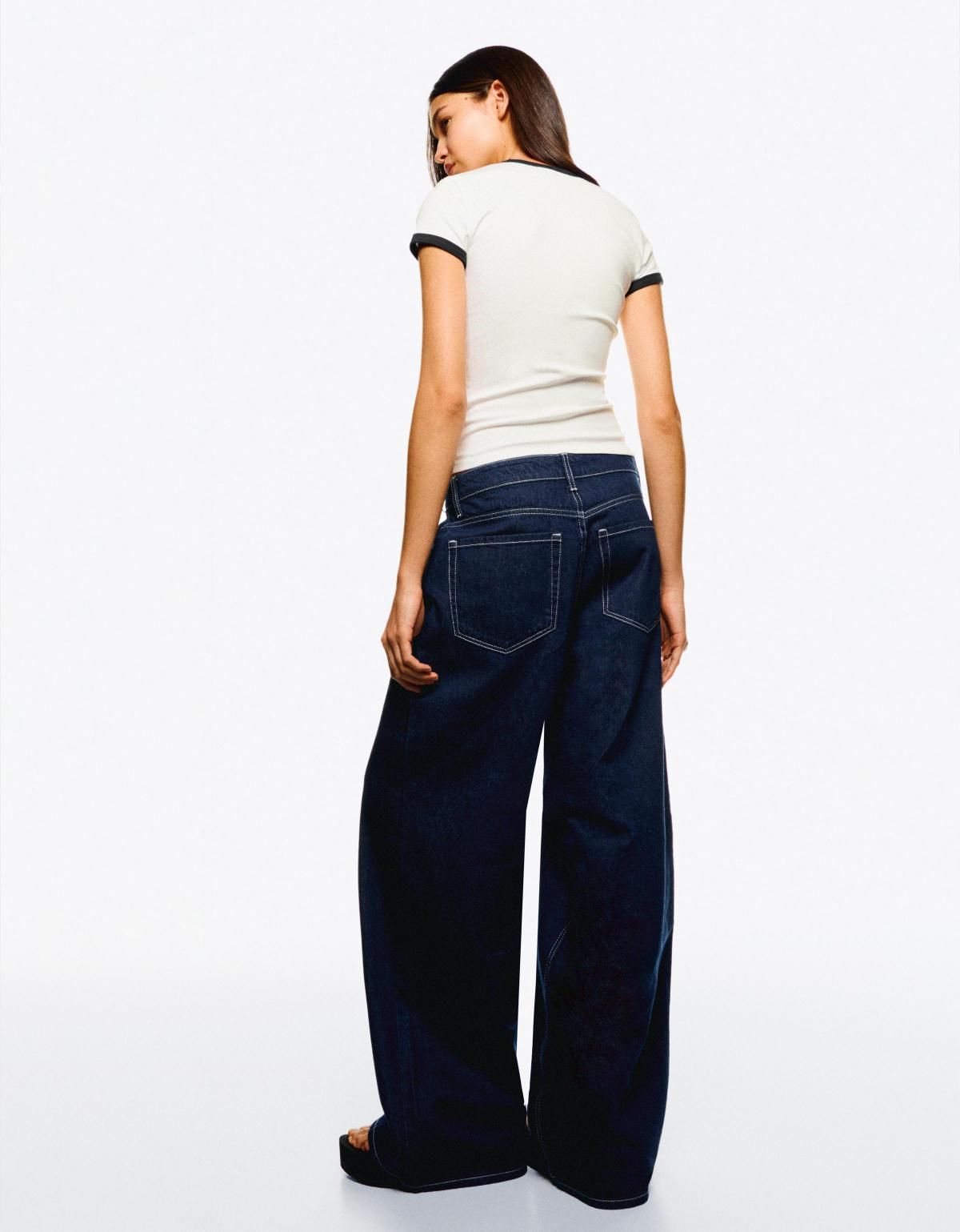 버쉬카 배색 크루넥 반팔 티셔츠 7541/152 OFF WHITE - 상세 이미지 3