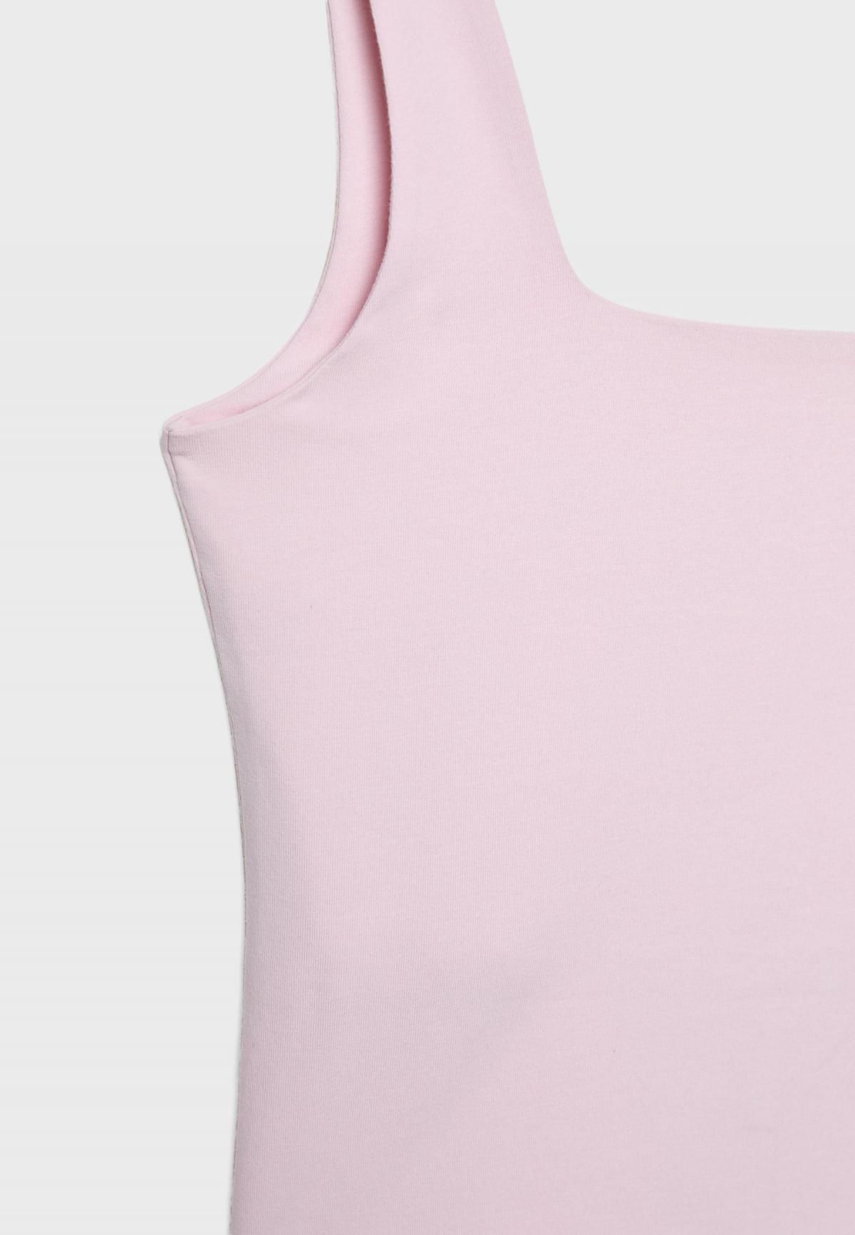 스트라디바리우스 페미닌 스퀘어넥 민소매 베이직 탑 7695/665 PASTEL PINK - 상세 이미지 3