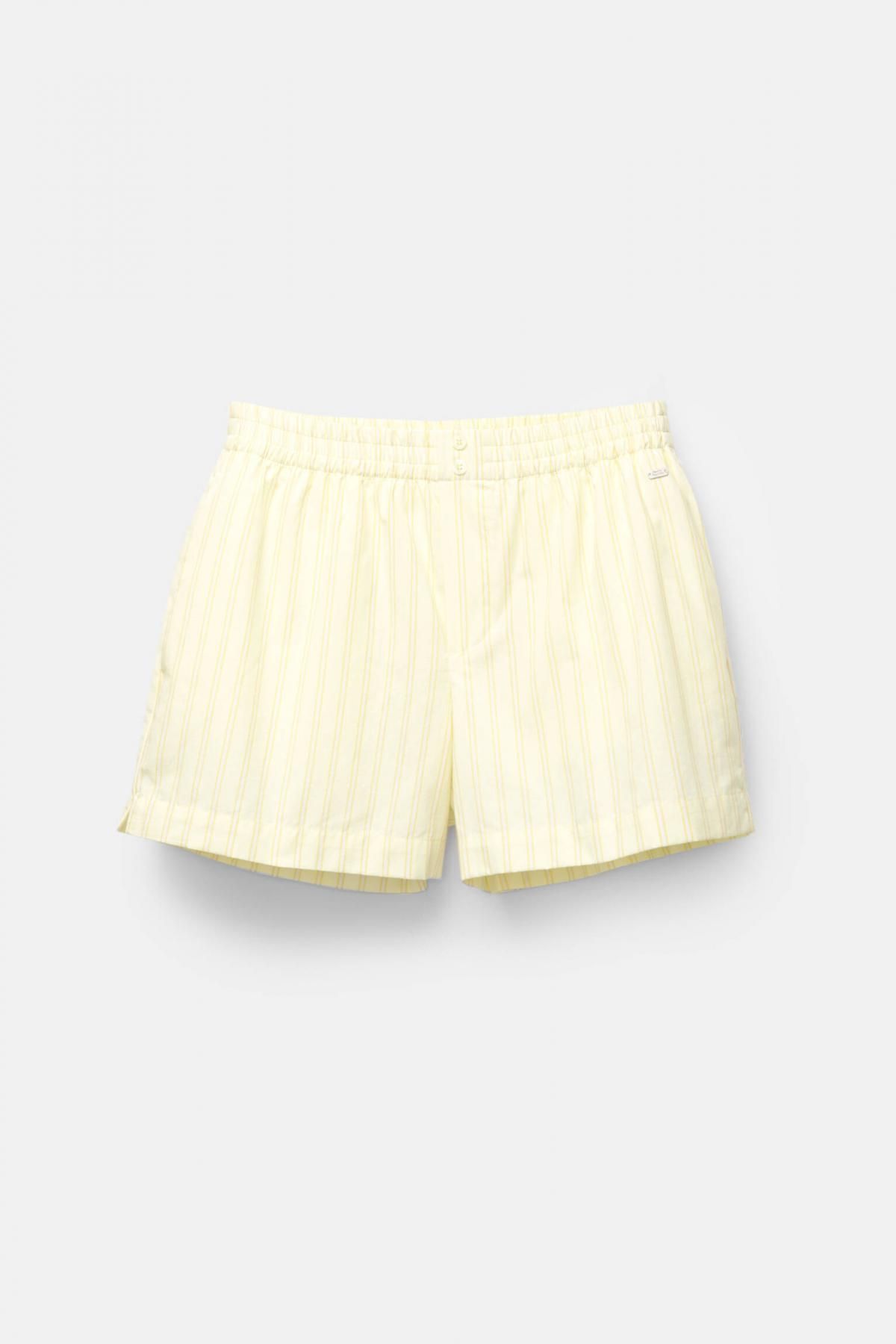 풀앤베어 스트라이프 포플린 밴딩 반바지 7693/358 PALE YELLOW - 상품 이미지