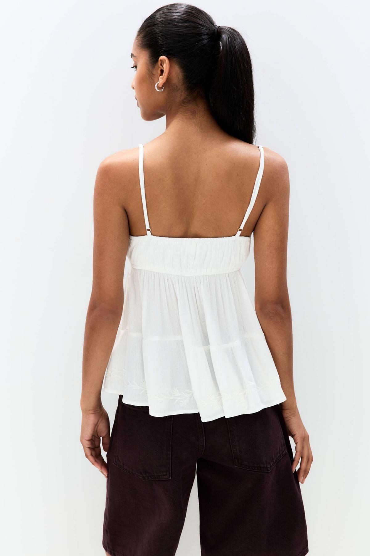 풀앤베어 러스틱 자수 민소매 블라우스 화이트 3474/354 WHITE - 상세 이미지 4