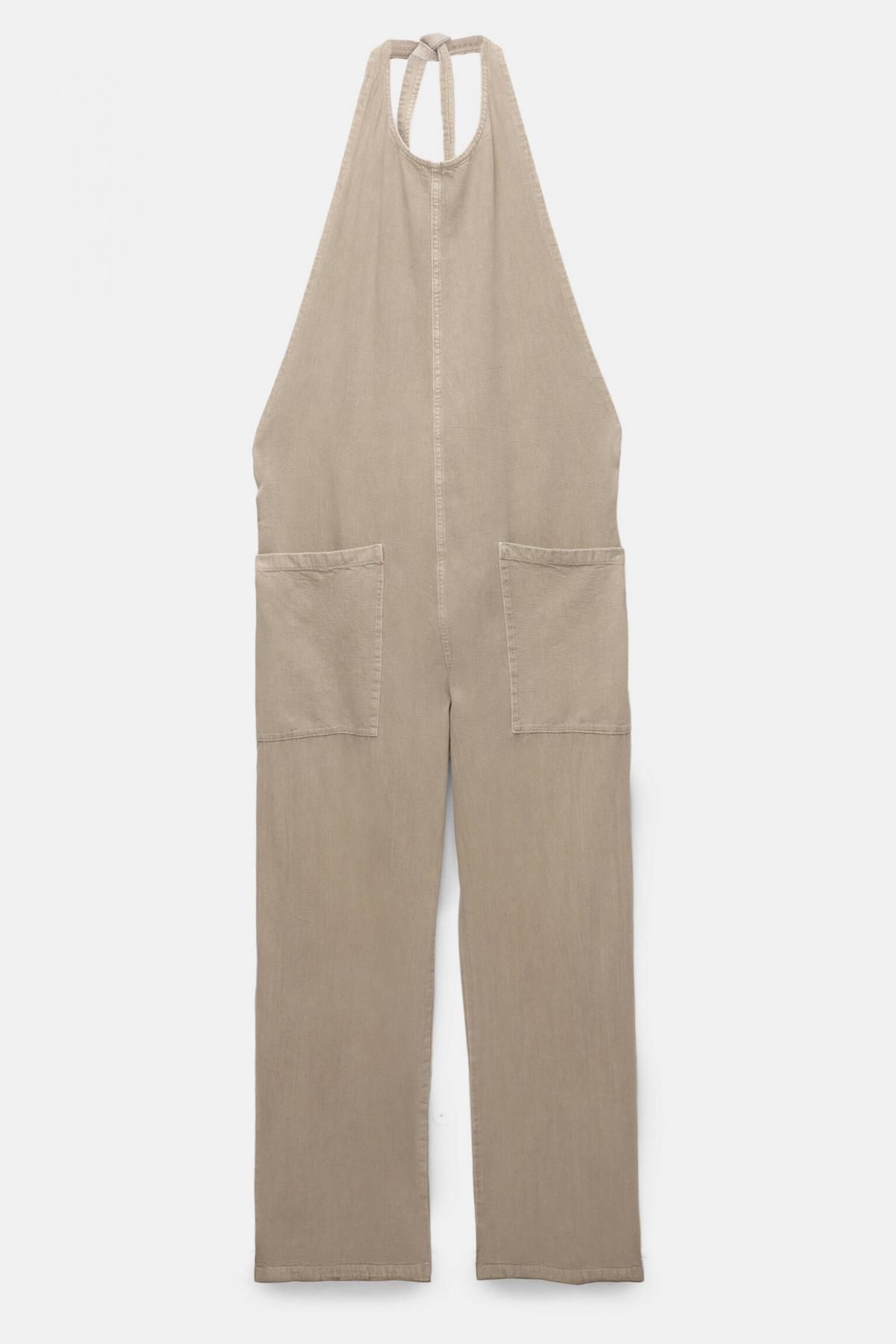 풀앤베어 트렌디 오픈백 슈퍼 배기 오버롤 3642/304 OCHRE - 상품 이미지