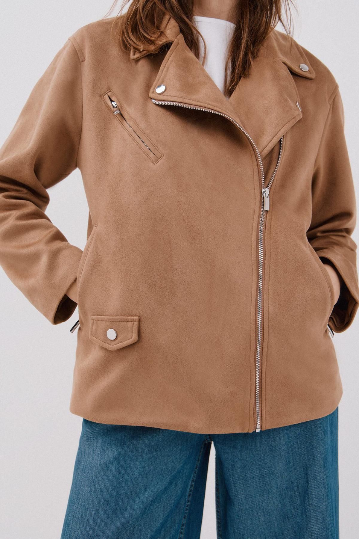 꼬르떼피엘 테크니컬 스웨이드 바이커 롱 재킷 6612731 BEIGE - 상세 이미지 3