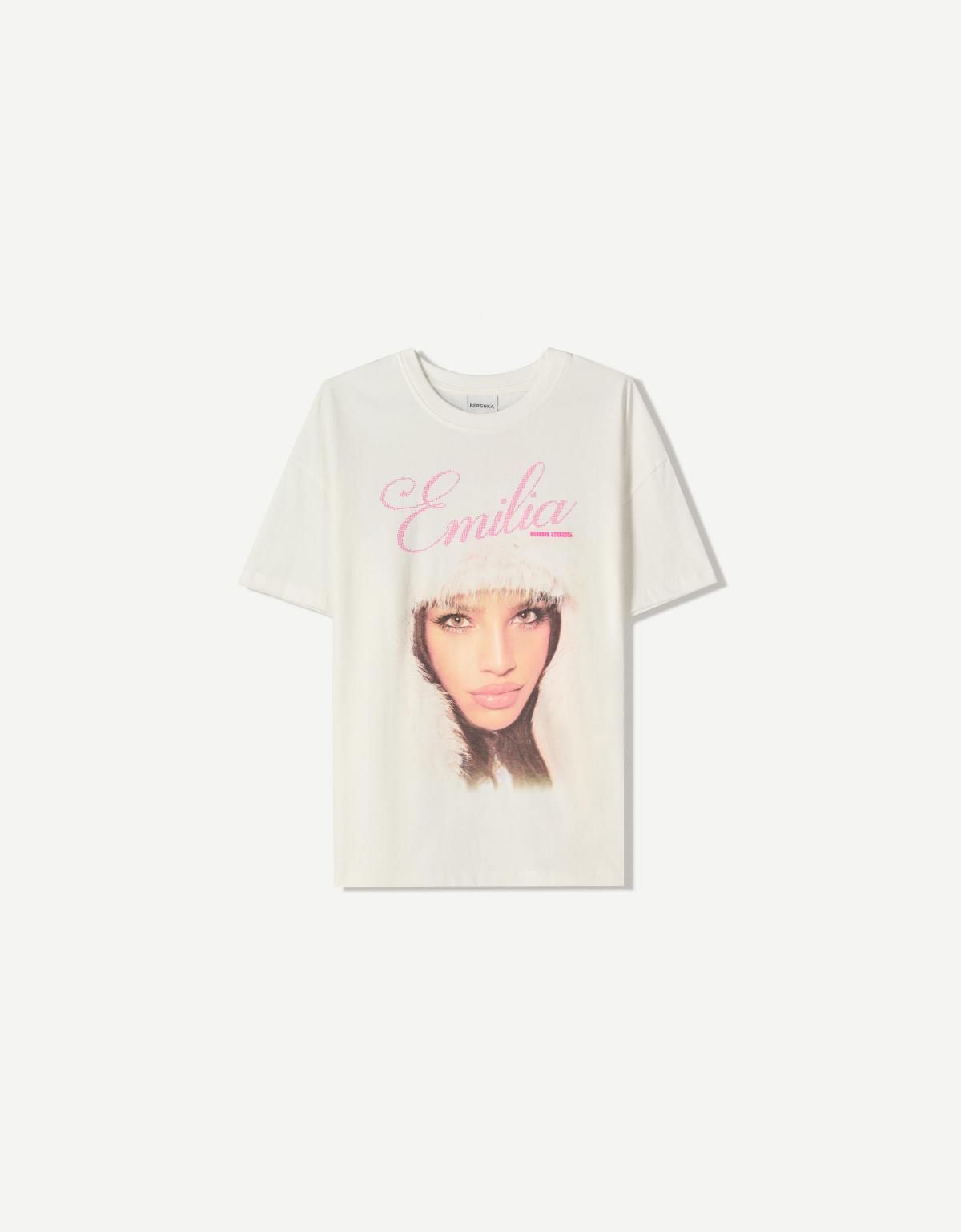 버쉬카 그래픽 프린트 오버핏 반팔 티셔츠 Emilia Strass short sleeve Tshirt 7574/777 OFF WHITE - 메인 이미지