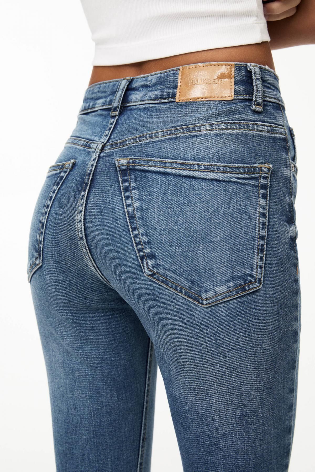 풀앤베어 트렌디 하이웨이스트 플레어 데님 팬츠 3687/308 MEDIUM BLUE - 상세 이미지 4