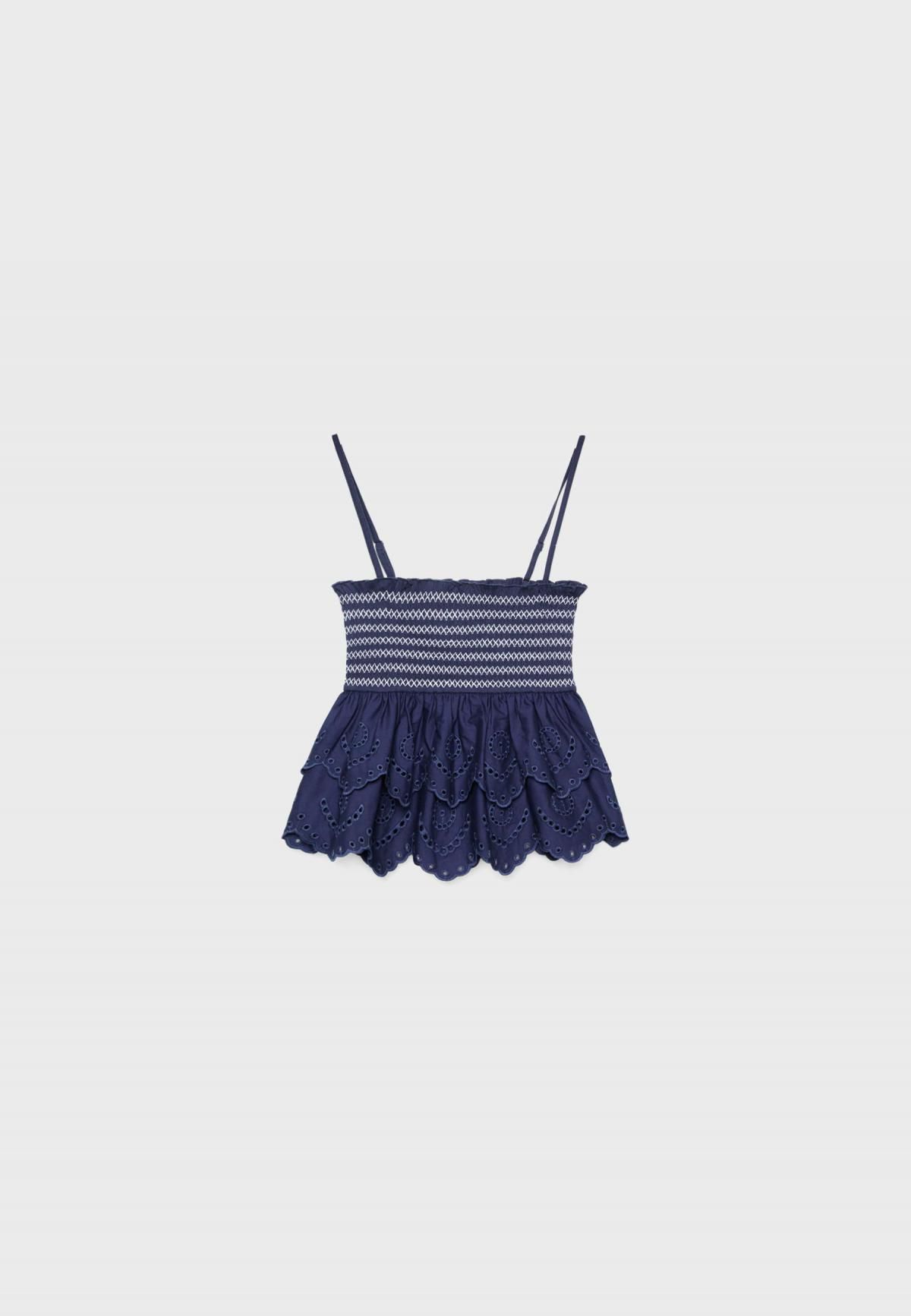 스트라디바리우스 러플 자수 민소매 탑 2680/625 DARK BLUE - 상세 이미지 2