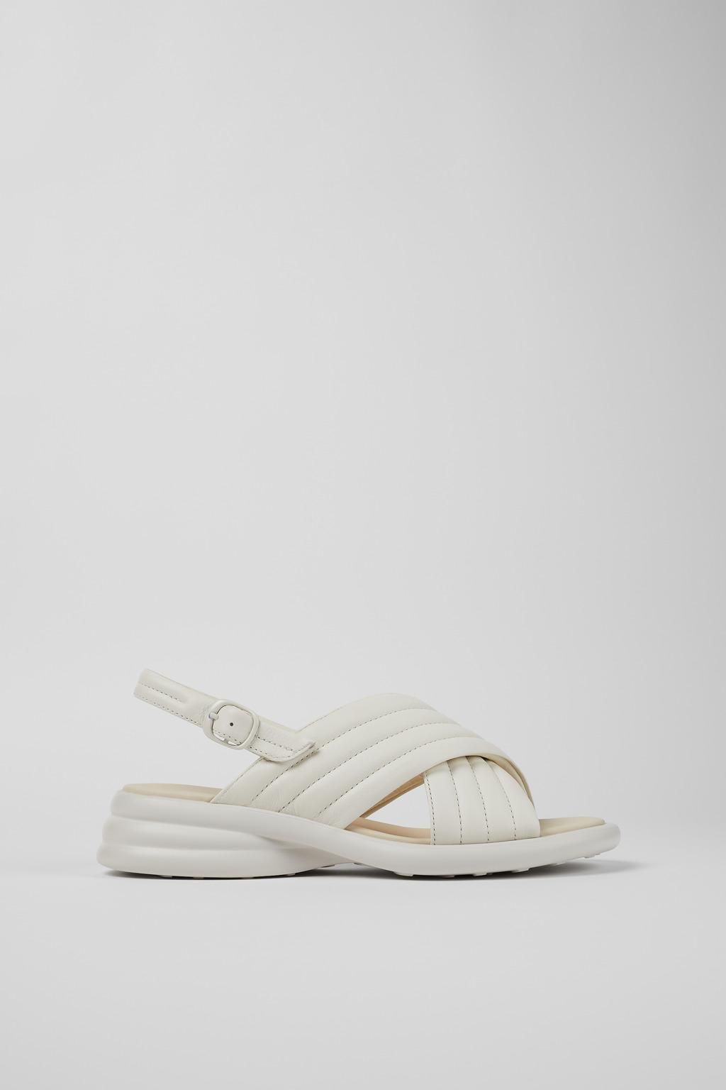 캠퍼 화이트 크로스 웨지 스트랩 샌들 Spiro K201494-010 WHITE - 메인 이미지
