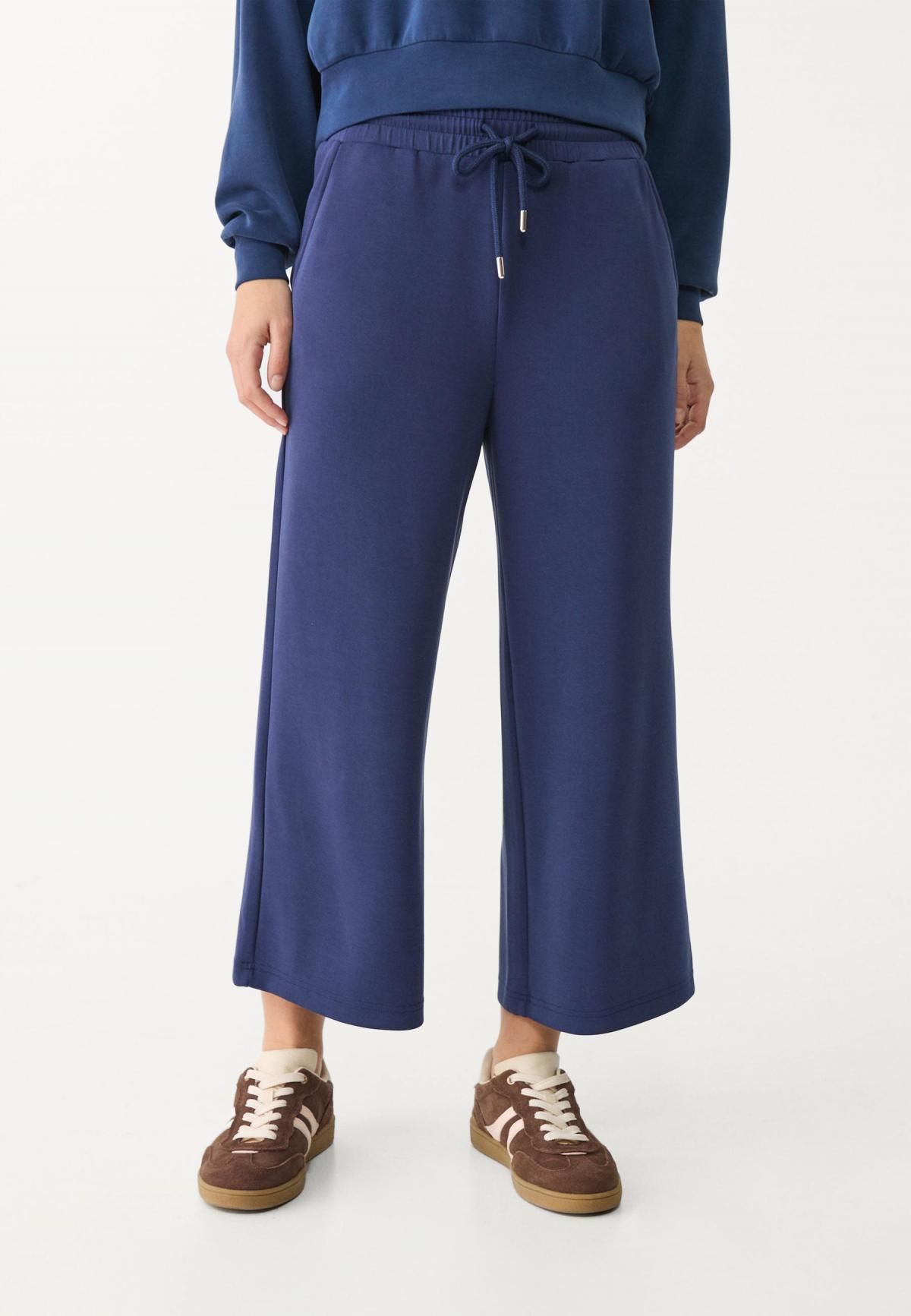 스트라디바리우스 모달 블렌드 밴딩 소프트 와이드 팬츠 7763/371 NAVY BLUE - 상품 이미지