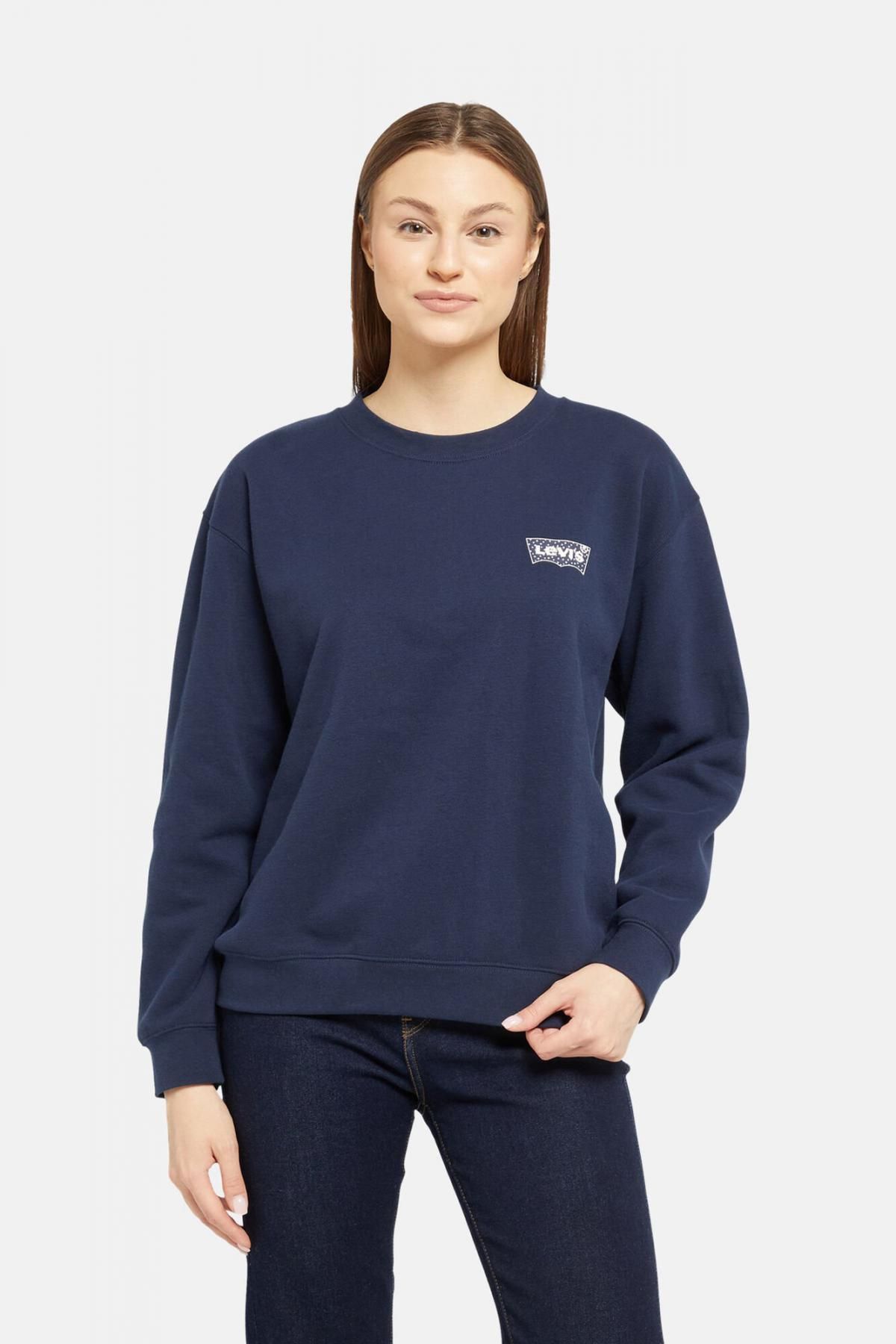 리바이스 베이직 로고 라운드넥 맨투맨 긴팔 Levis 4139203 AZUL MARINO - 상품 이미지