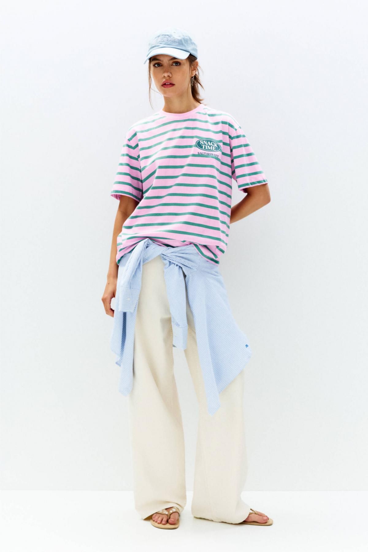 풀앤베어 스트라이프 그래픽 반팔 티셔츠 7151/324 STRIPED - 상세 이미지 2