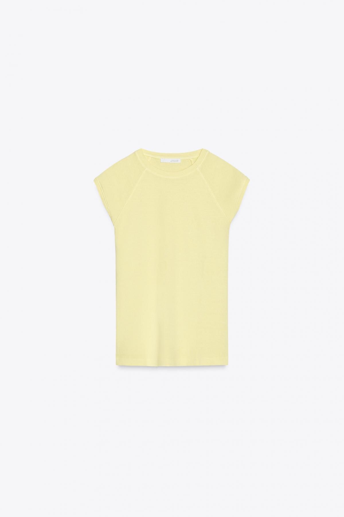 자라 페이드 코튼 티셔츠 2335/152 YELLOW - 메인 이미지