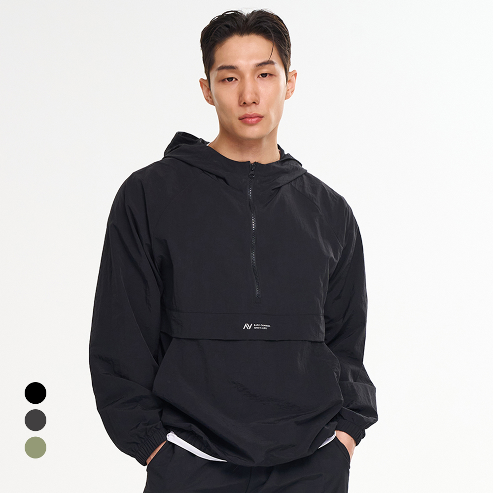 남자 여성 캠프 후드 집업 아노락 자켓 루즈핏 러닝 운동복 바람막이 3컬러 - 상품 이미지