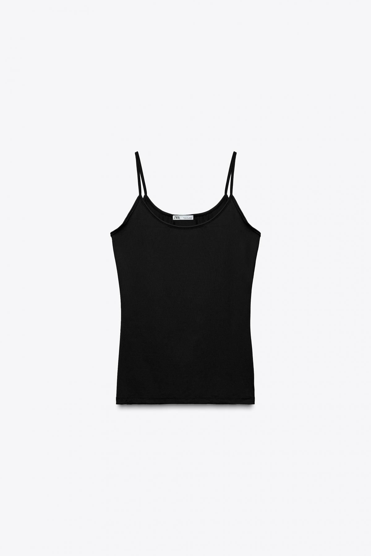 자라 폴리아미드 파인 스트랩 탑 3905/532 BLACK - 메인 이미지