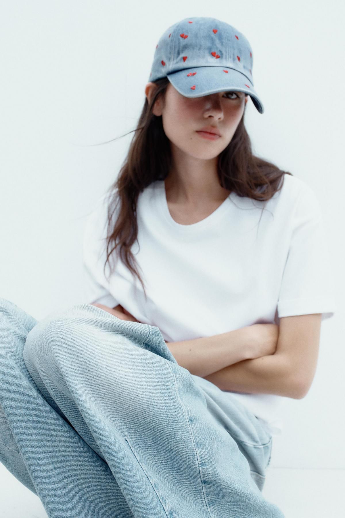 자라 데님 하트자수 캡모자 3920/613 NAVY BLUE - 상세 이미지 4
