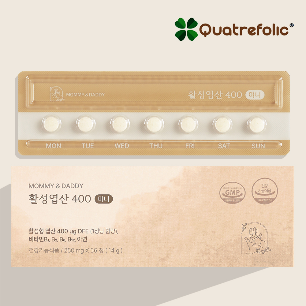 활성엽산 임신준비 활성형 엽산 400 영양제 56정, 1개 제품 이미지