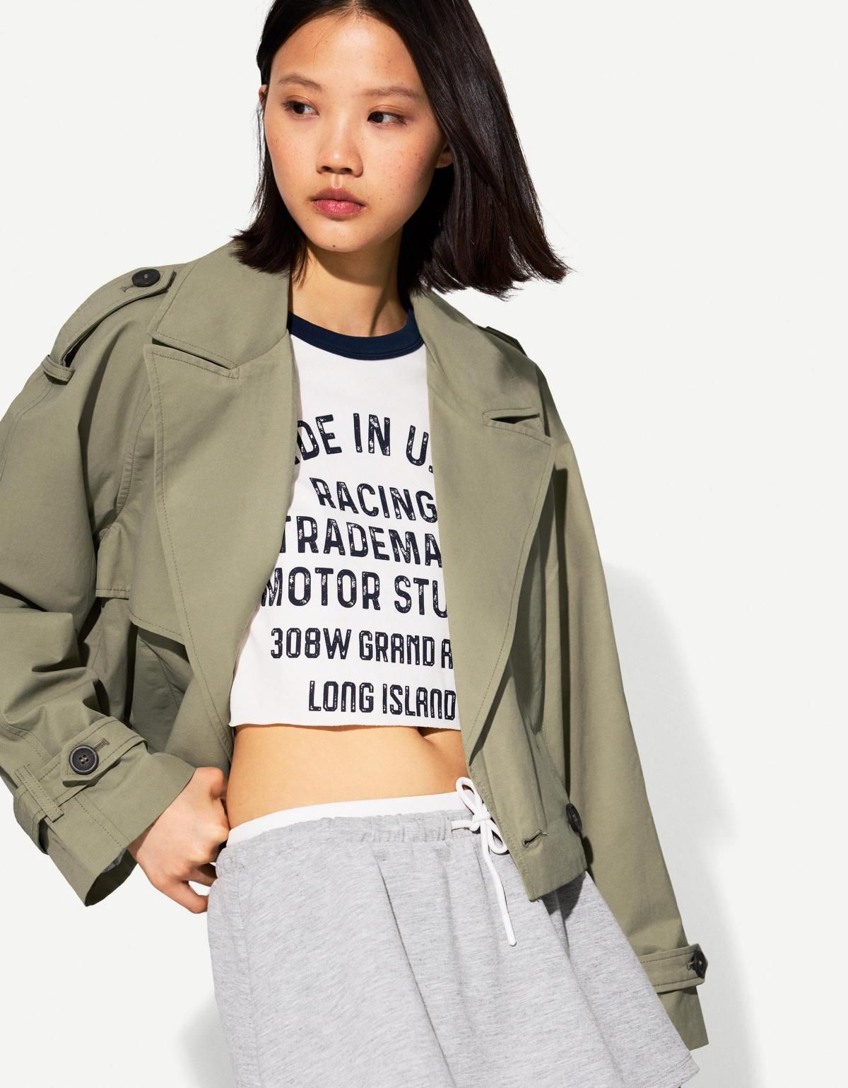 버쉬카 숏 트렌치 재킷 1421/085 KHAKI - 상세 이미지 4