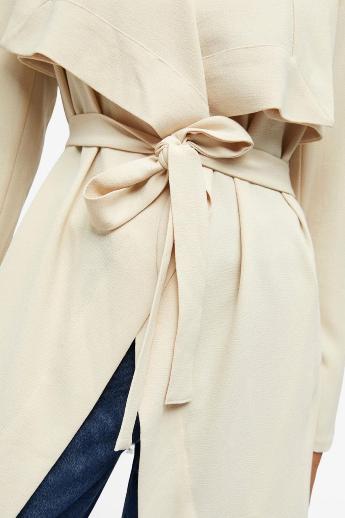 오브젝트 테일러드 벨티드 오피스 롱 재킷 7930039 BEIGE - 상세 이미지 5