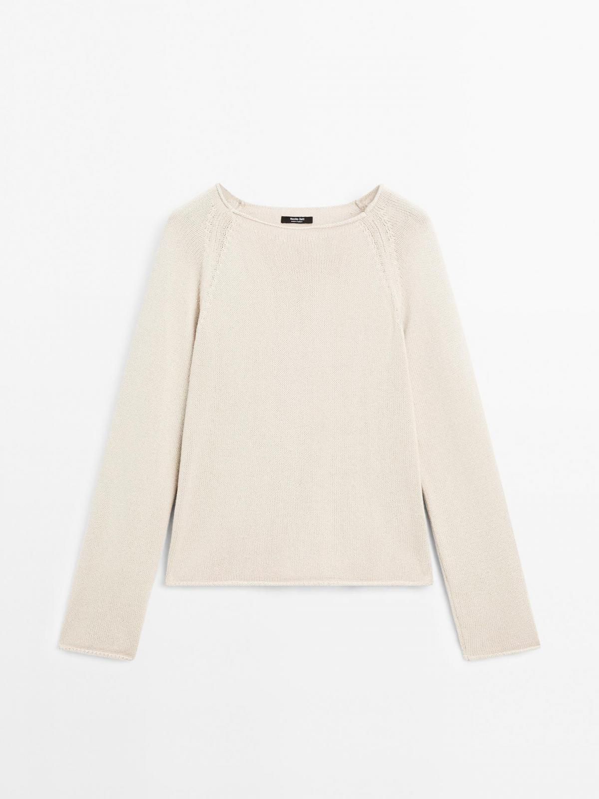 마시모두띠 모던 니트 크롭 스웨터 5737/695 BEIGE - 상품 이미지