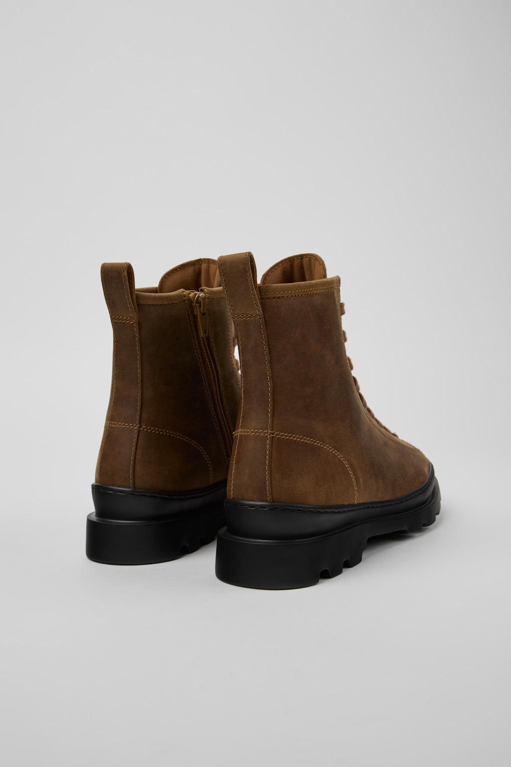 캠퍼 아웃도어 브라운 누벅 레이스업 앵클 부츠 Brutus K400325-051 BROWN - 상세 이미지 3