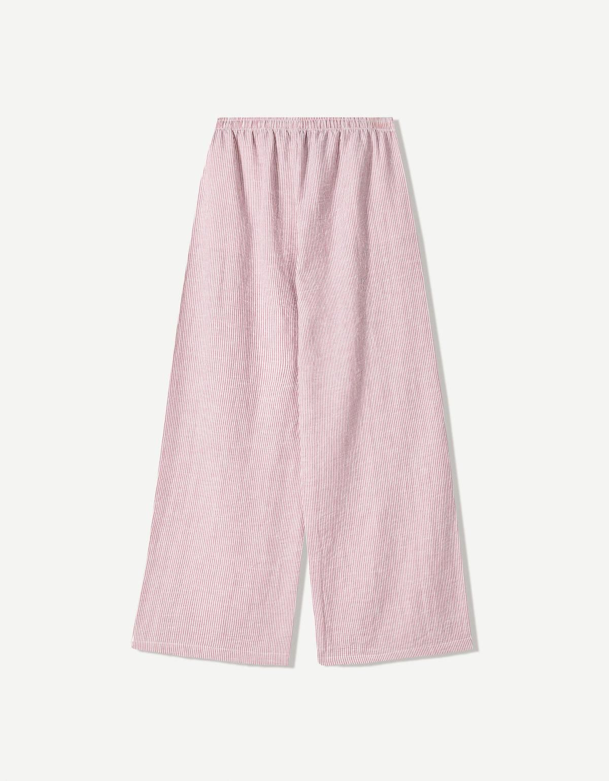 버쉬카 내추럴 와이드핏 라운지 팬츠 0102/741 BURGUNDY - 상세 이미지 4