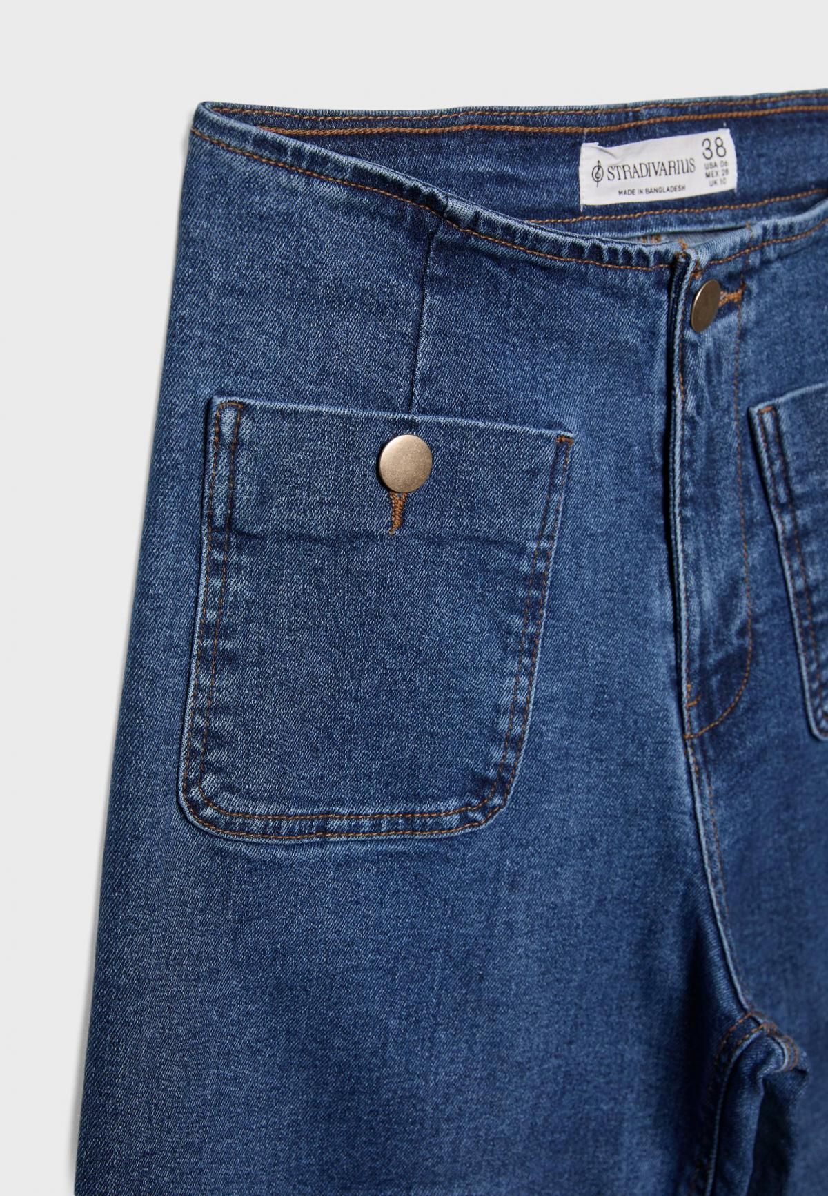 스트라디바리우스 골드버튼 포켓 미니멀 하이웨이스트 데님 부츠컷 청바지 1477/779 MEDIUM DENIM WASH - 상세 이미지 4