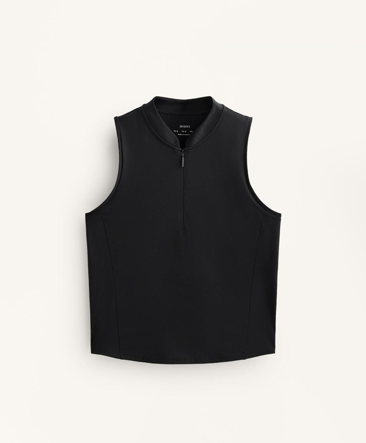 오이쇼 테크니컬 민소매 지퍼넥 티셔츠 4994/904 BLACK - 메인 이미지