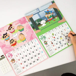 마이빈 2026년 26년 짱구 캐릭터 벽걸이 책상 달력 캘린더 옐로우 실사용 후기 | 효과 있을까? - 상품 이미지 3