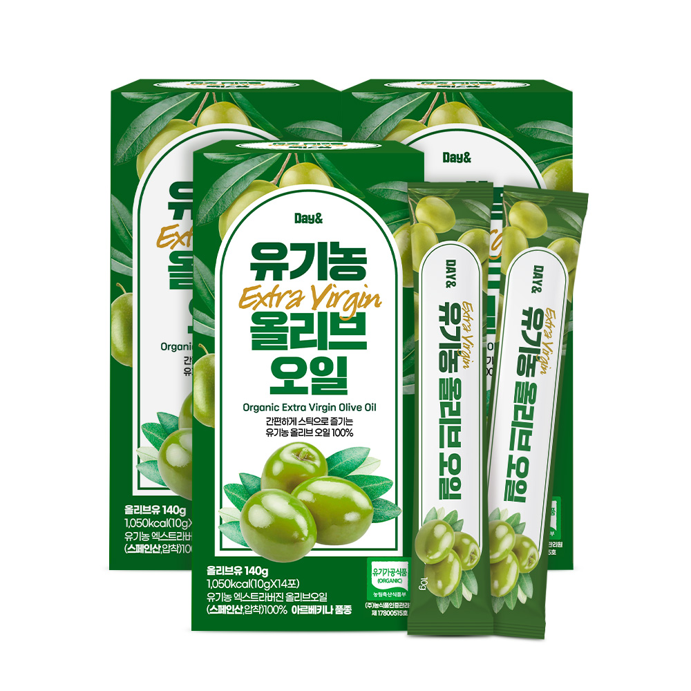 데이앤 유기농 엑스트라버진 올리브 오일 100% 올리브스틱 140ml, 3개 - 메인 이미지