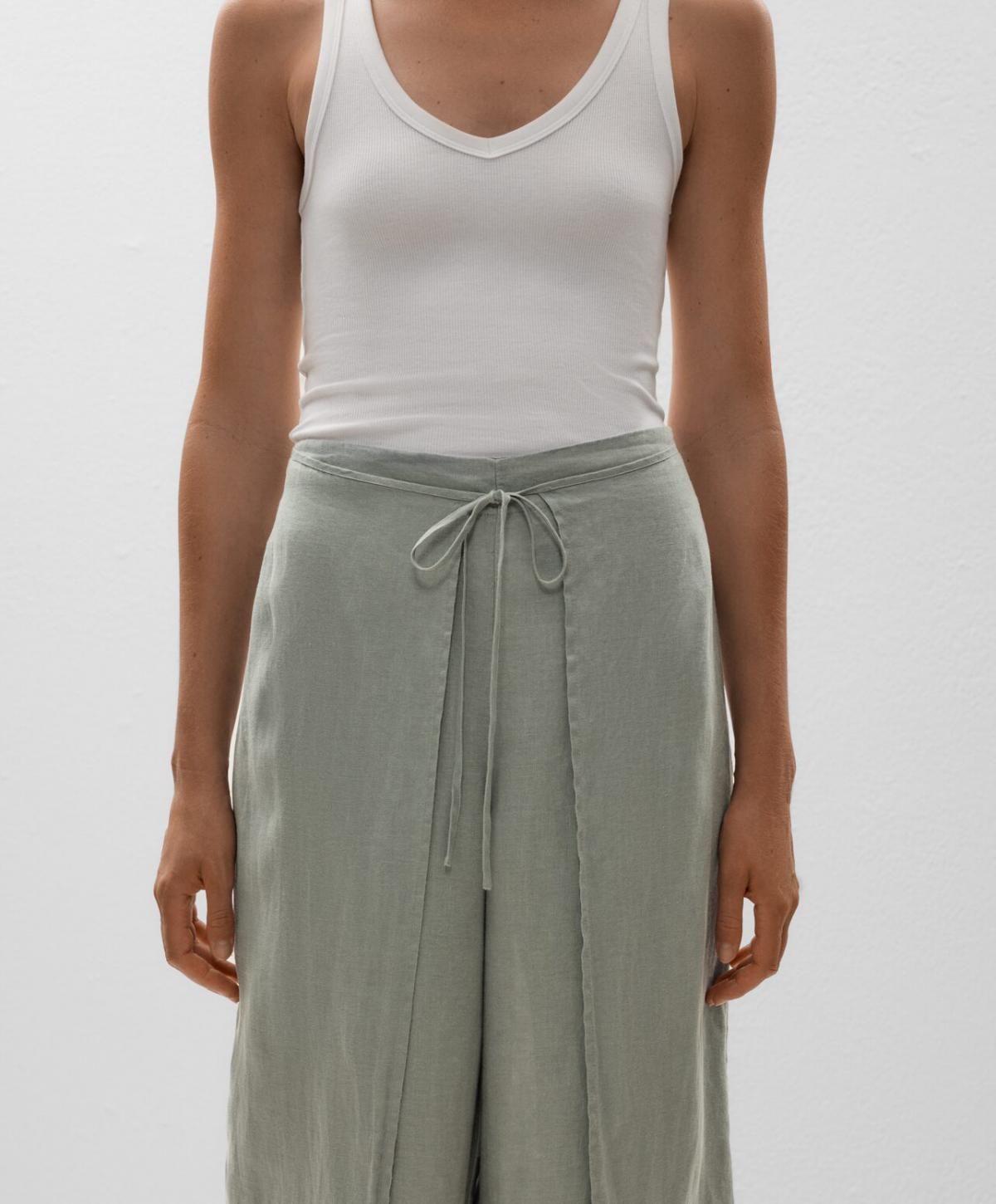 오이쇼 내추럴 린넨 와이드 스트레이트 팬츠 3331/873 TURQUOISE - 상세 이미지 5